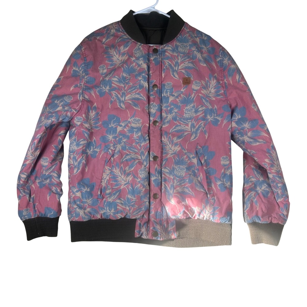 Roark Revival XL Pink Floral Bomber Reversible Jacket Tonkin Gulf Yacht Club